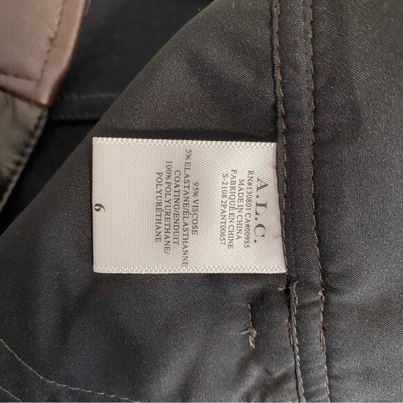 A.L.C. Vegan Leather Wide Leg Pants Brown Size 6 Career Faux Leather - Picture 4 of 9